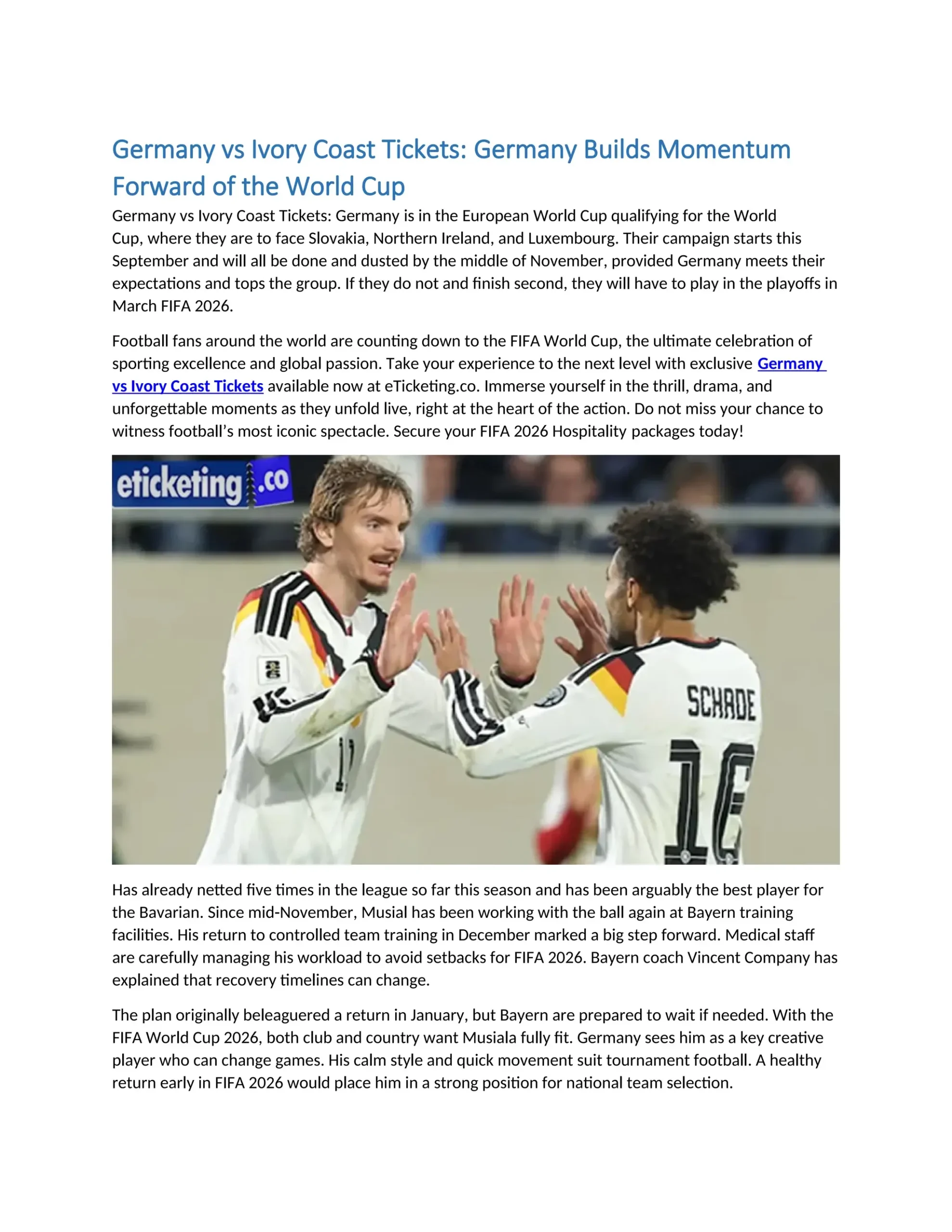 Drama Grup E: Germany vs Ivory Coast Siapkan Pertarungan Sengit di Toronto