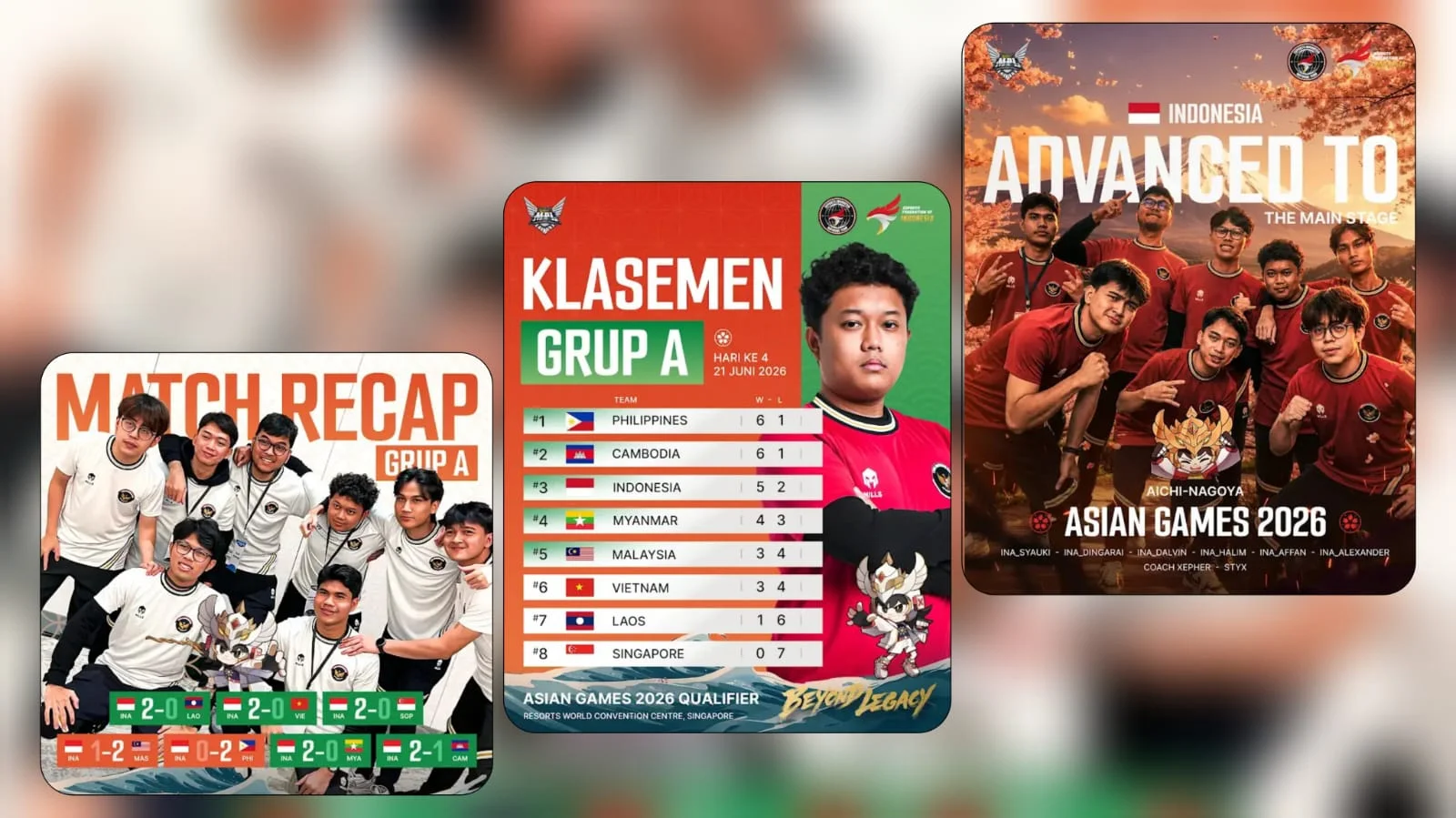 Indonesia Lolos ke Main Stage Asian Games 2026, Finis Tiga Besar Grup A