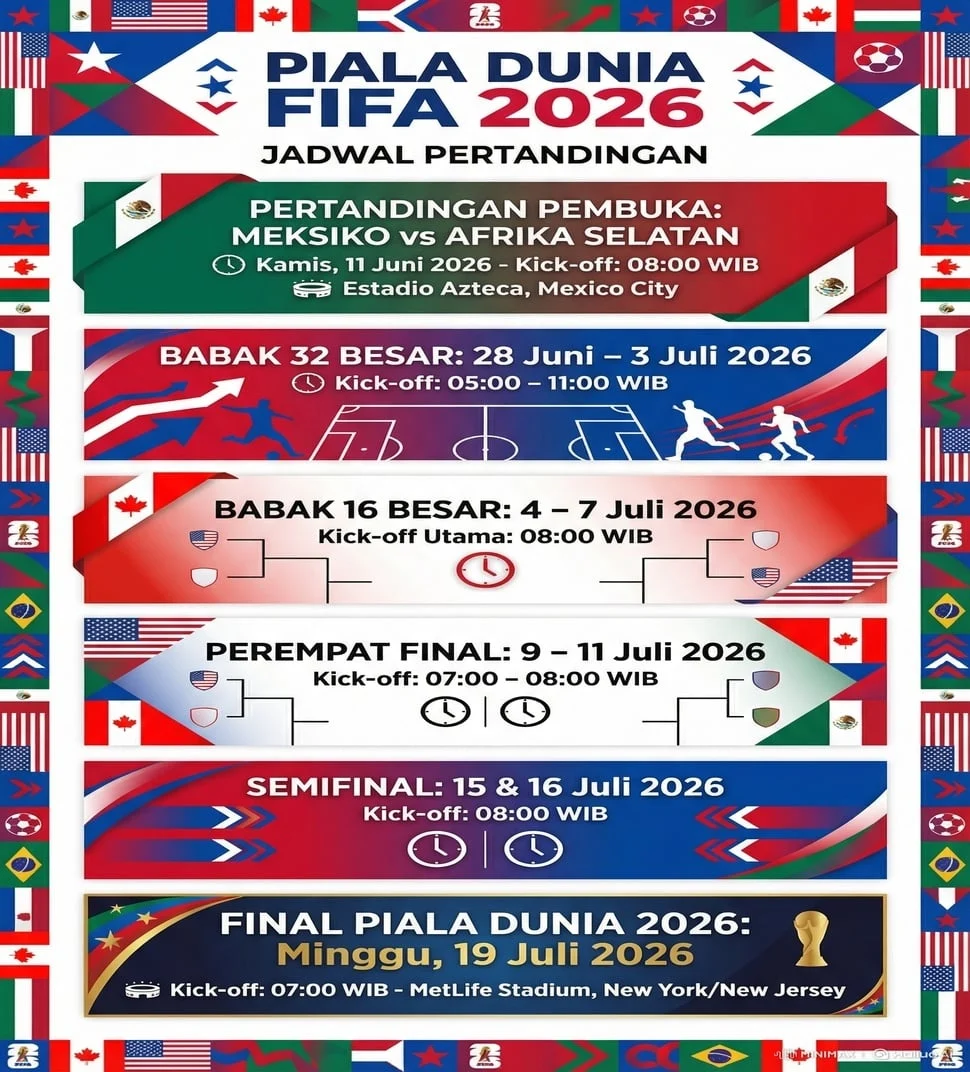 Jadwal Piala Dunia 19 Juni 2026: Pertandingan Hari Ini dan Laga yang Dinanti