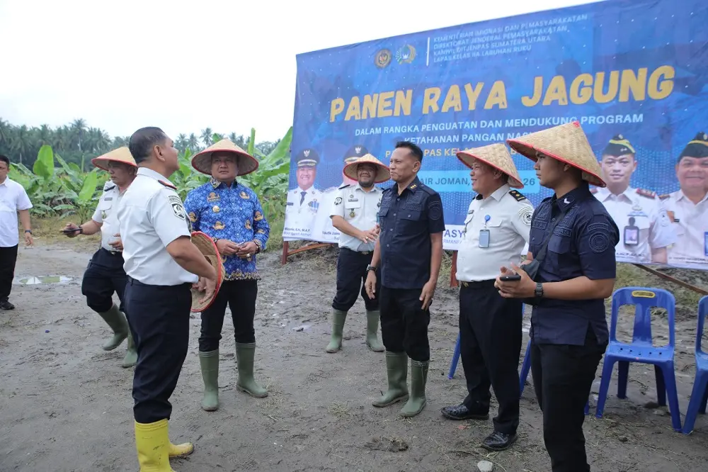Lapas Labuhan Ruku Panen Raya Jagung, Wabup Asahan Apresiasi Program Kemandirian Warga Binaan