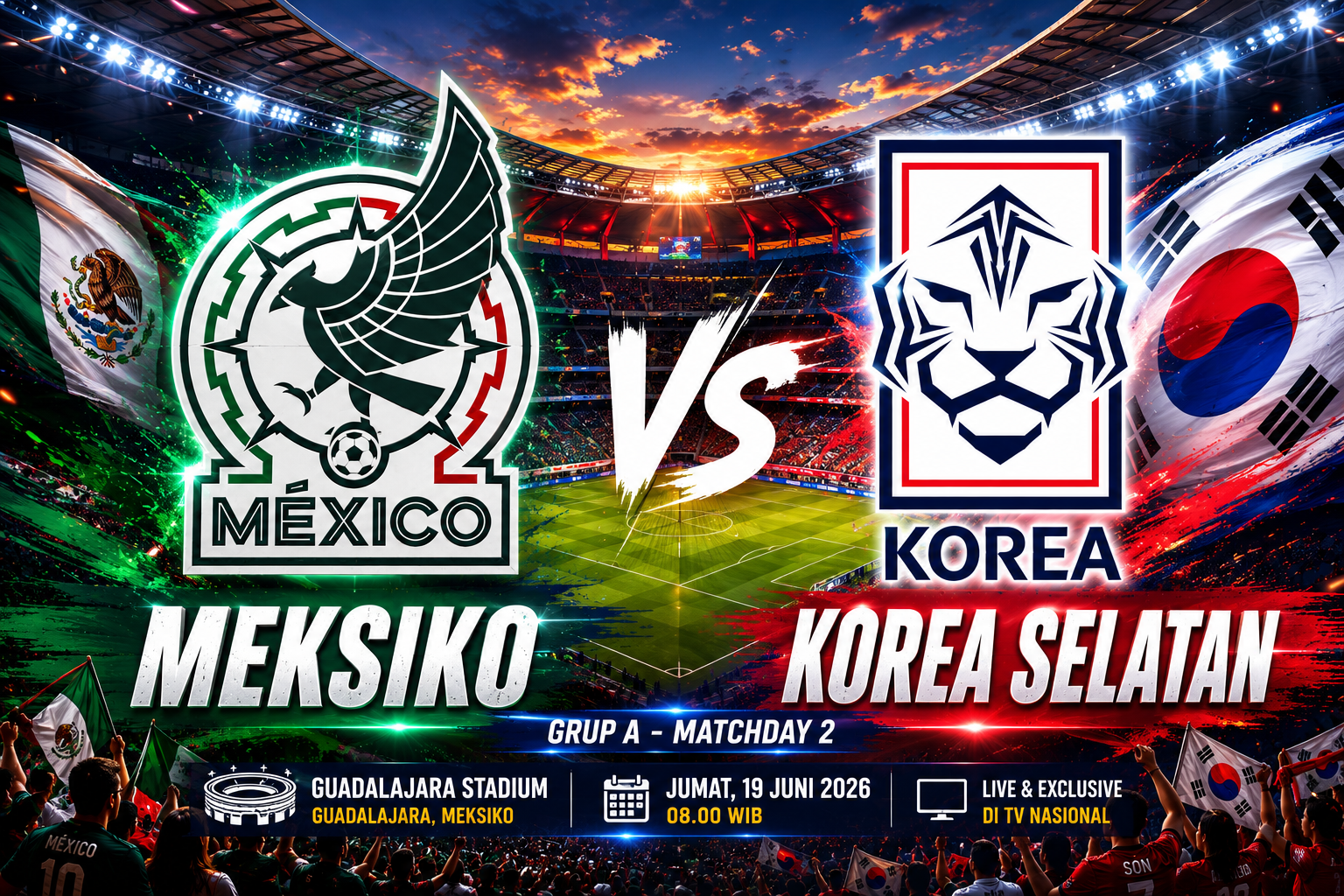 Meksiko vs Korea Selatan: Pertarungan Klasemen Grup A Piala Dunia 2026