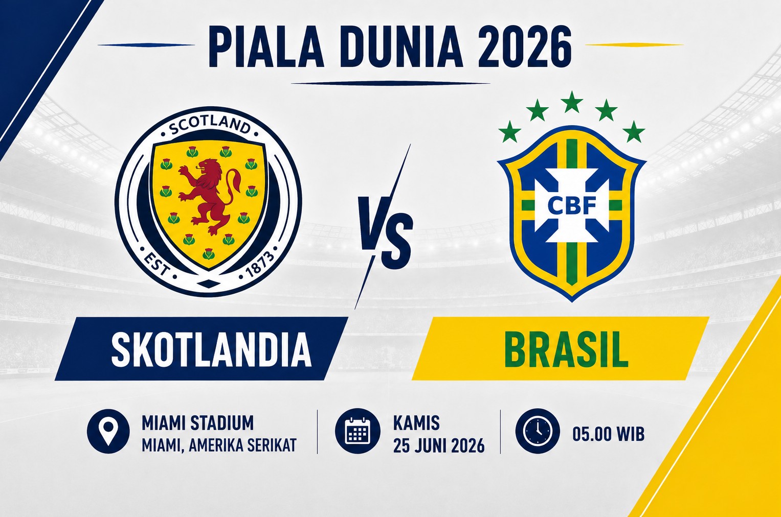 Prediksi dan Statistik Skotlandia vs Brasil: Tartan Army Kejar Sejarah di Piala Dunia 2026