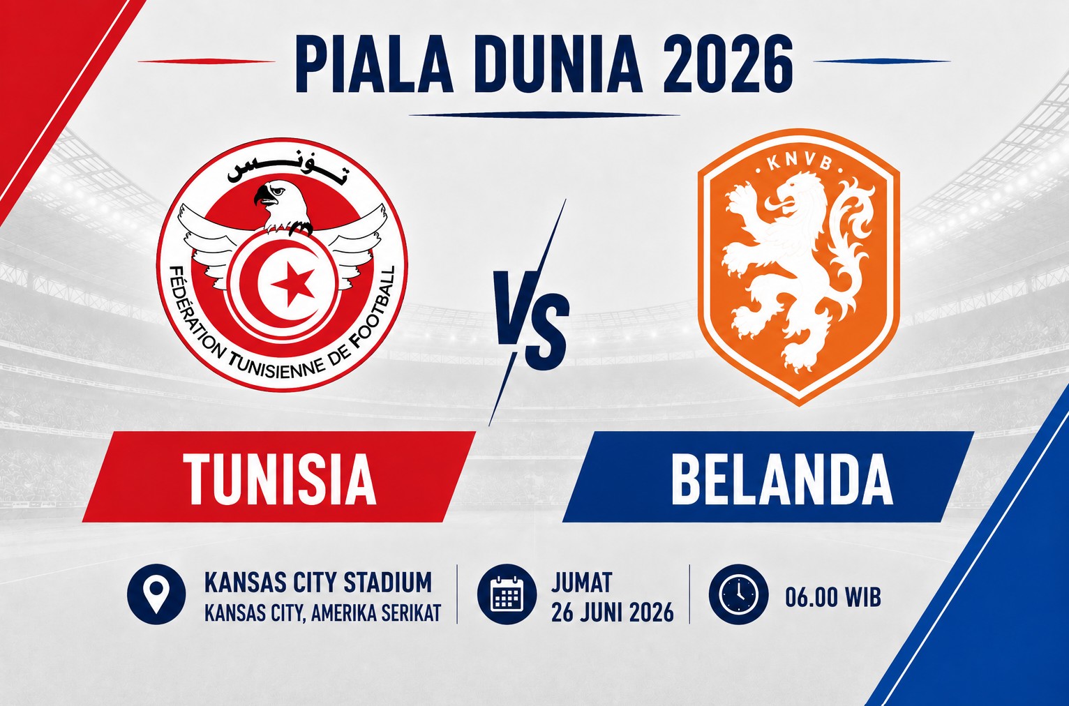 Prediksi dan Statistik Tunisia vs Belanda Potensi Hujan Gol