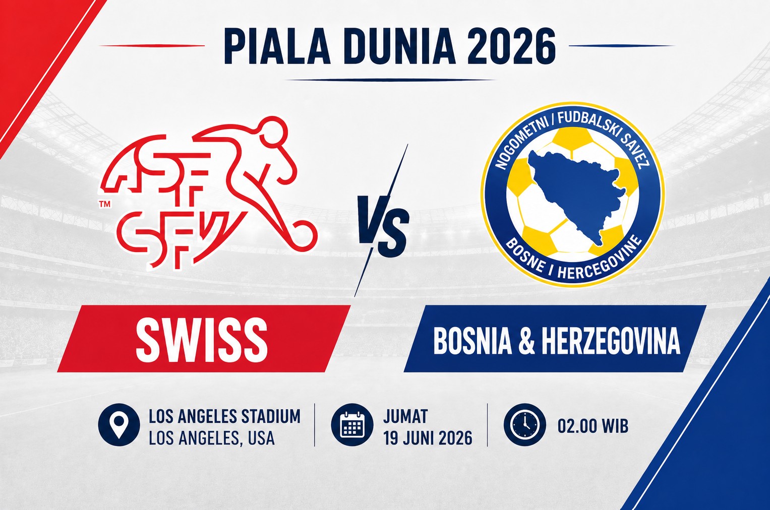 Prediksi Swiss vs Bosnia: Misi Amankan Tiket 32 Besar Piala Dunia 2026