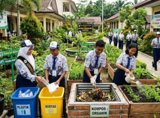 DLH Way Kanan Perkuat Sekolah Adiwiyata dan Bank Sampah untuk Generasi Hijau