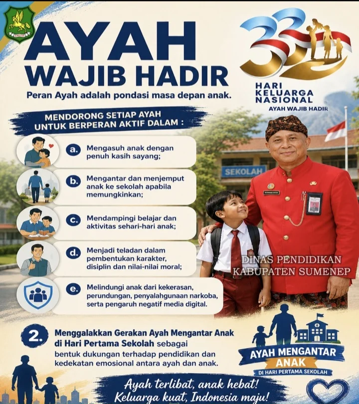 Gerakan Ayah Wajib Hadir di Harganas ke-32: Upaya Disdik Sumenep Perkuat Peran Orang Tua dalam Pendidikan