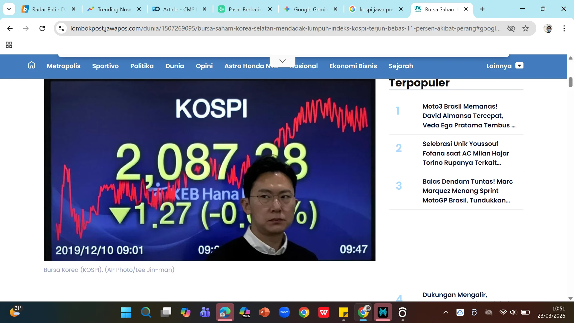 KOSPI Index Meroket 3,56% di Tengah Volatilitas Ekstrem, Citi Prediksi Target 10.000