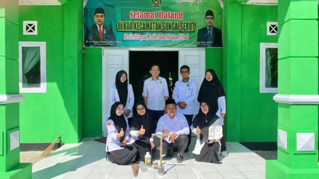KUA Sungai Serut Gelar Praktik Penentuan Arah Kiblat Menjelang Rashdul Kiblat 2026