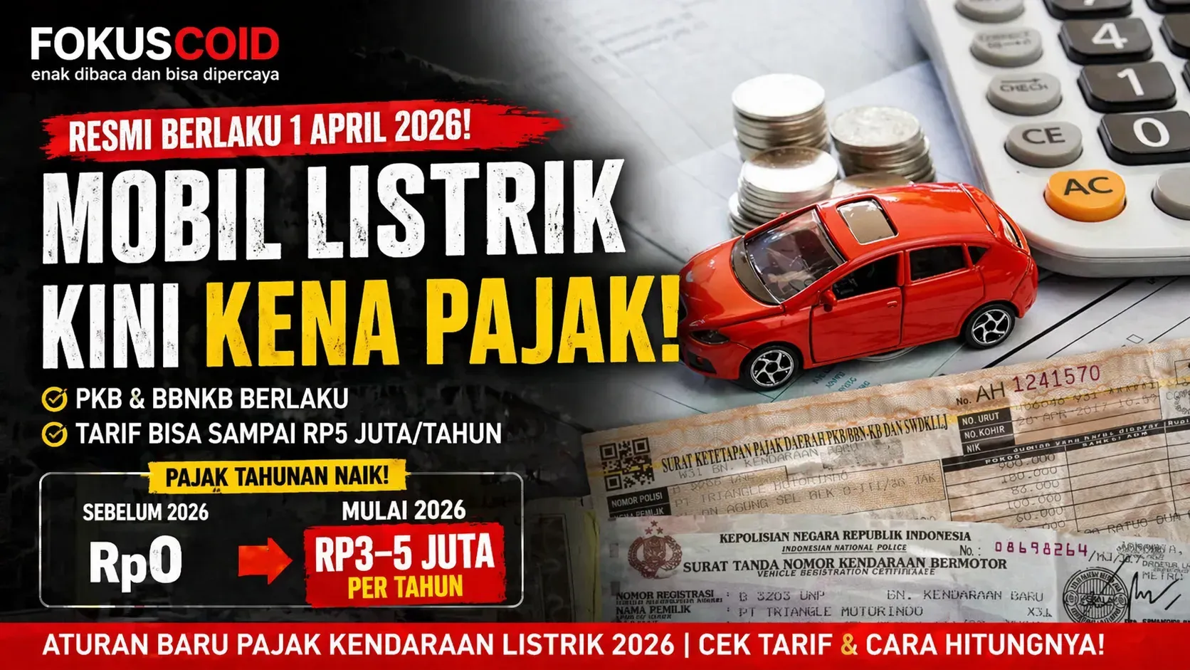 Mulai April 2026, Mobil Listrik Wajib Bayar PKB dan BBNKB: Simak Dampaknya