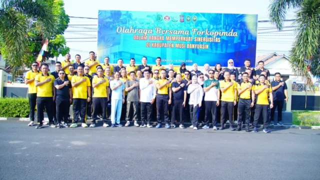 Pemkab Muba Perkuat Stabilitas Kamtibmas lewat Senam Bersama Polri: Sinergi Lintas Instansi di Markas Polres