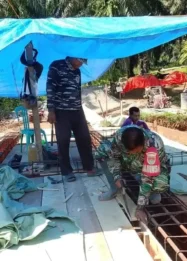 Perakitan Besi Jembatan Desa Kuripan Dilakukan Dengan Teliti, Mempercepat Konektivitas di Bengkulu Selatan