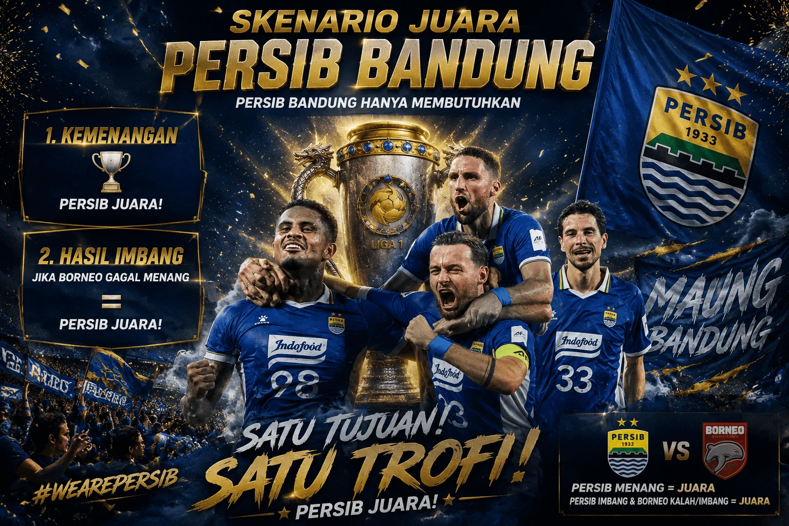 Persib Bandung Juara Bertahan, Siap Hadapi Musim Baru dengan Ambisi Besar