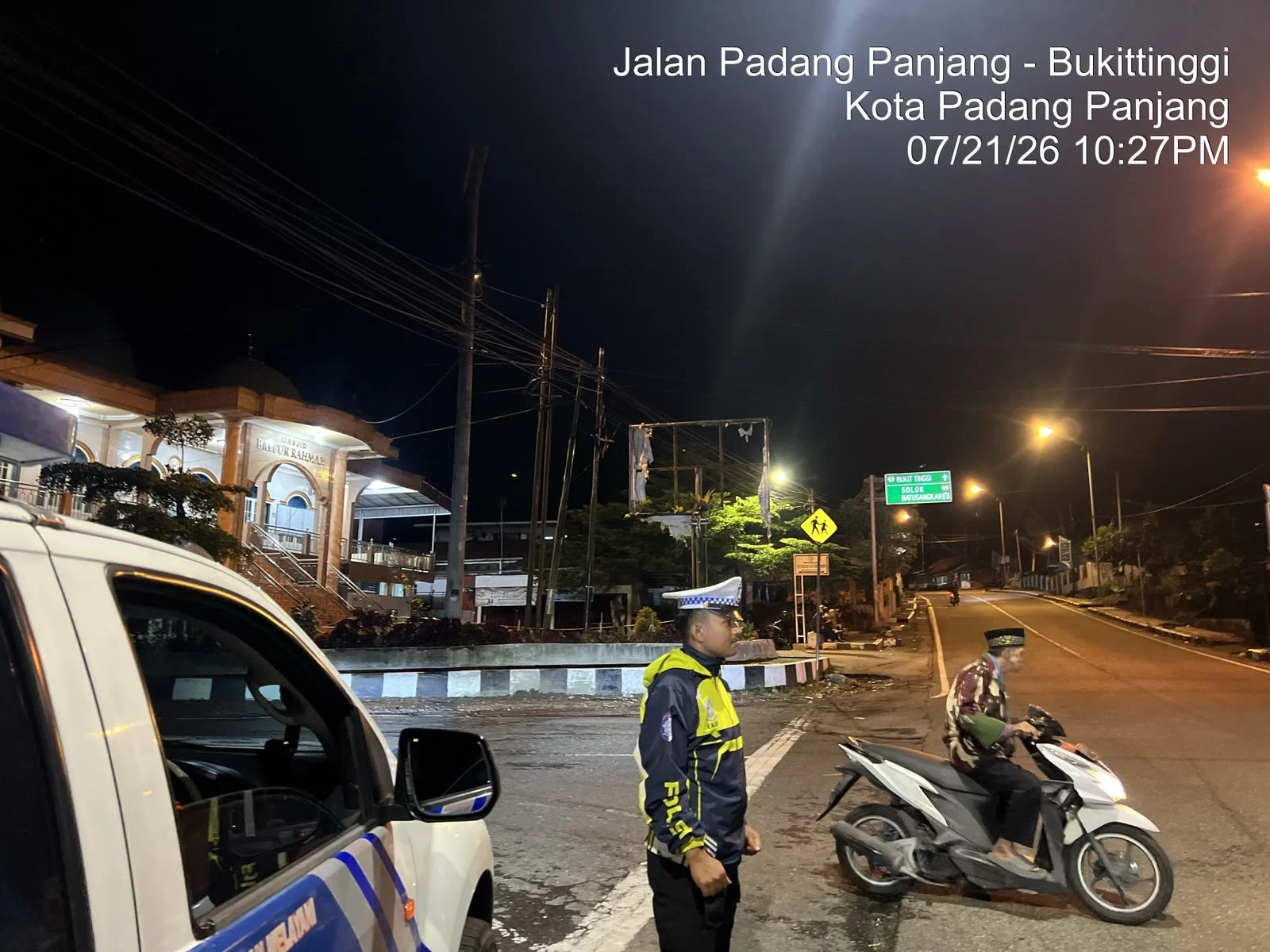 Polres Padang Panjang Perketat Keamanan Jalan Malam lewat Blue Light Patrol