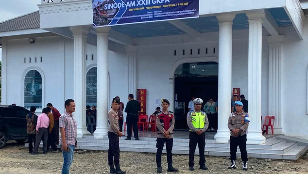 Polres Padangsidimpuan Jamin Keamanan Pleno Pemilihan Pucuk Pimpinan GKPA