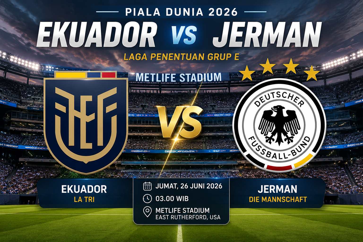 Prediksi dan Statistik Ekuador vs Jerman: Der Panzer Berburu Kesempurnaan di Grup E Piala Dunia 2026