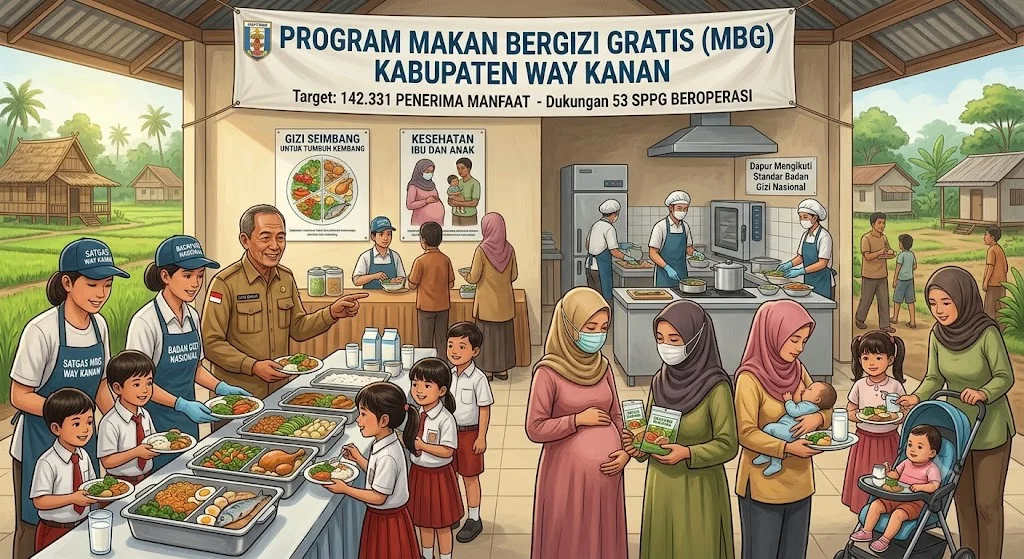 Program Makan Bergizi Gratis (MBG) Way Kanan Targetkan 142.331 Penerima Manfaat
