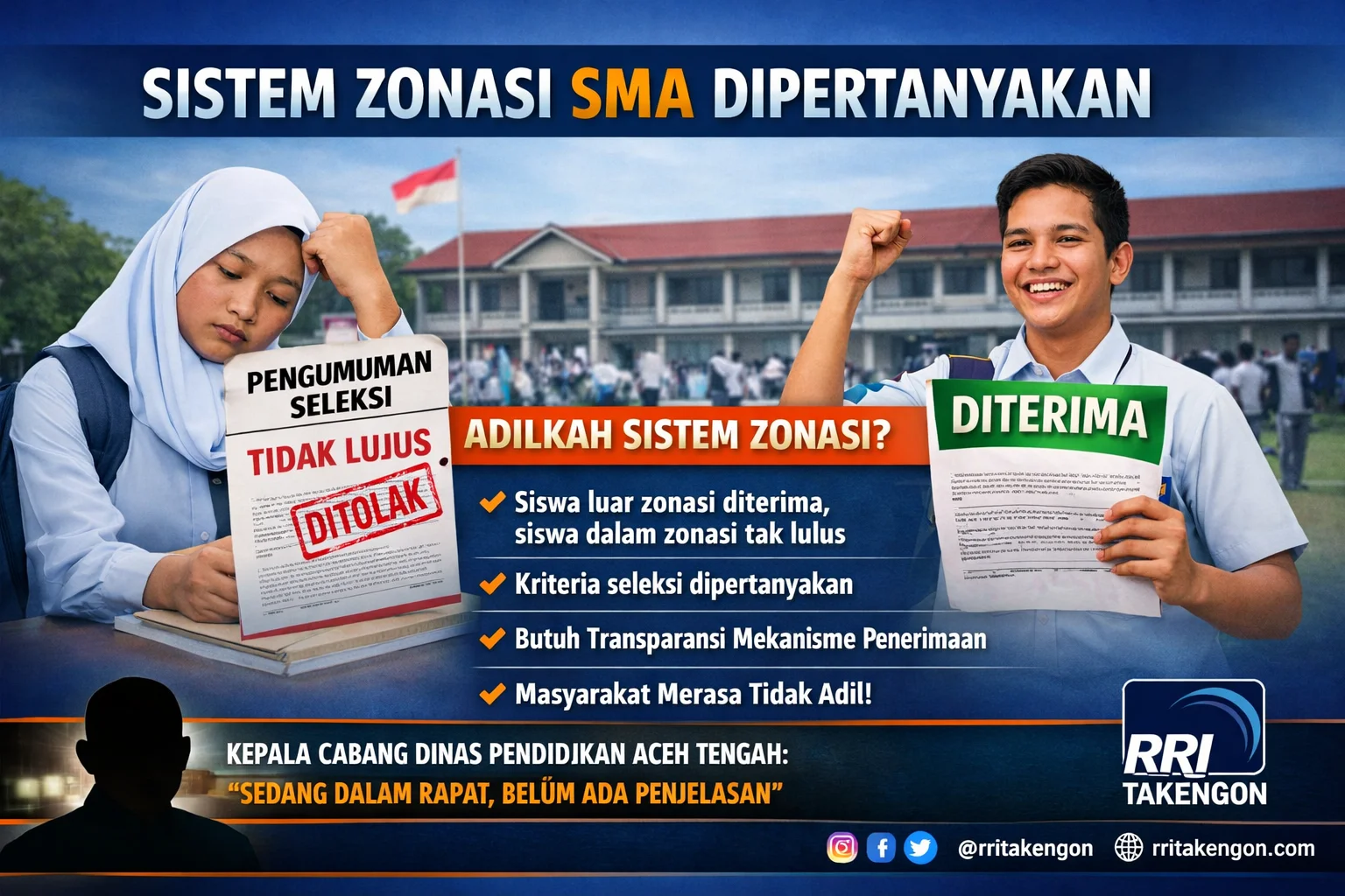 Sistem Zonasi Penerimaan Siswa Baru SMA di Aceh Tengah Dipertanyakan