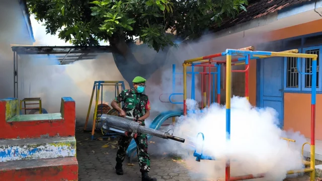 TNI Dampingi Fogging Cegah DBD di Citrodiwangsan Lumajang: Sinergi Militer dan Warga Ciptakan Lingkungan Sehat
