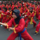 Foto Ribuan Pesilat Meriahkan Car Free Day Bundaran HI