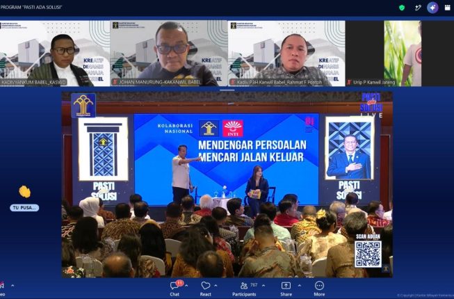 Kanwil Kemenkum Babel Ikuti Forum PASTI ADA SOLUSI Episode 10 Bersama Menteri Hukum dan Perhimpunan INTI