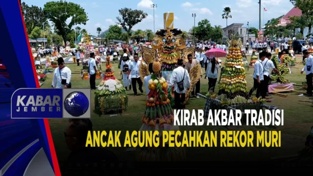 Kirab Ancak Agung Jember Pecahkan 2 Rekor MURI dengan 867 Peserta dan Gunungan Suwar-Suwir Tertinggi