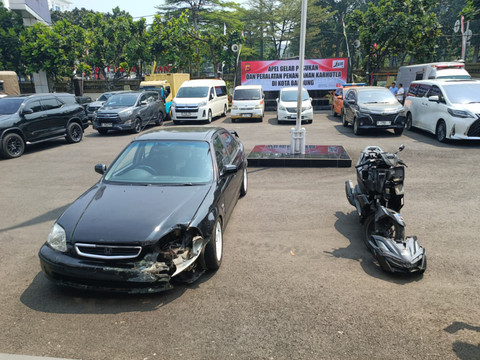 Penampakan Mobil Tabrak Lari yang Menewaskan Aiptu Asep di Bandung
