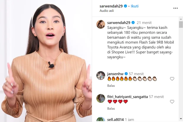 Sarwendah Mulai Aktif Live Streaming Lagi, Terharu Dapat Dukungan Fans