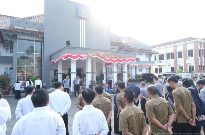 Pimpin Apel Pagi, Kakanwil Kemenkum Babel Tekankan Kekompakan dan Integritas