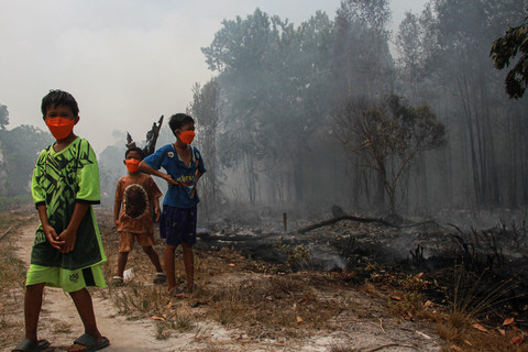 Sekolah di Palangka Raya Belajar Daring Imbas Kabut Asap Karhutla